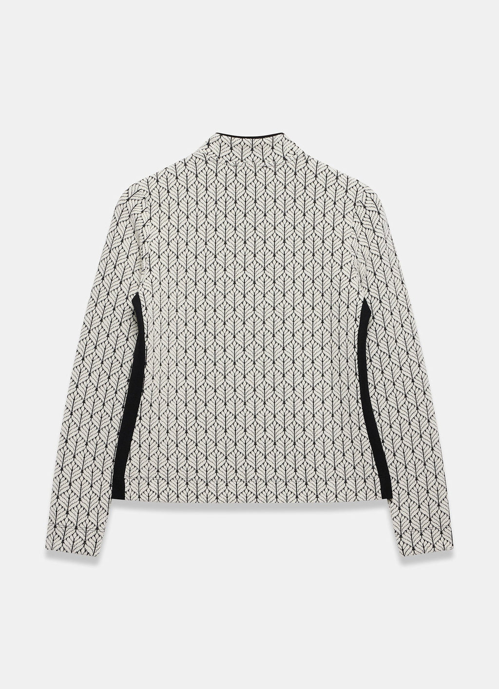 Black Jacquard Zip Top