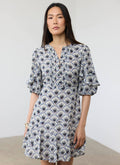 Blue Geo Print Mini Dress