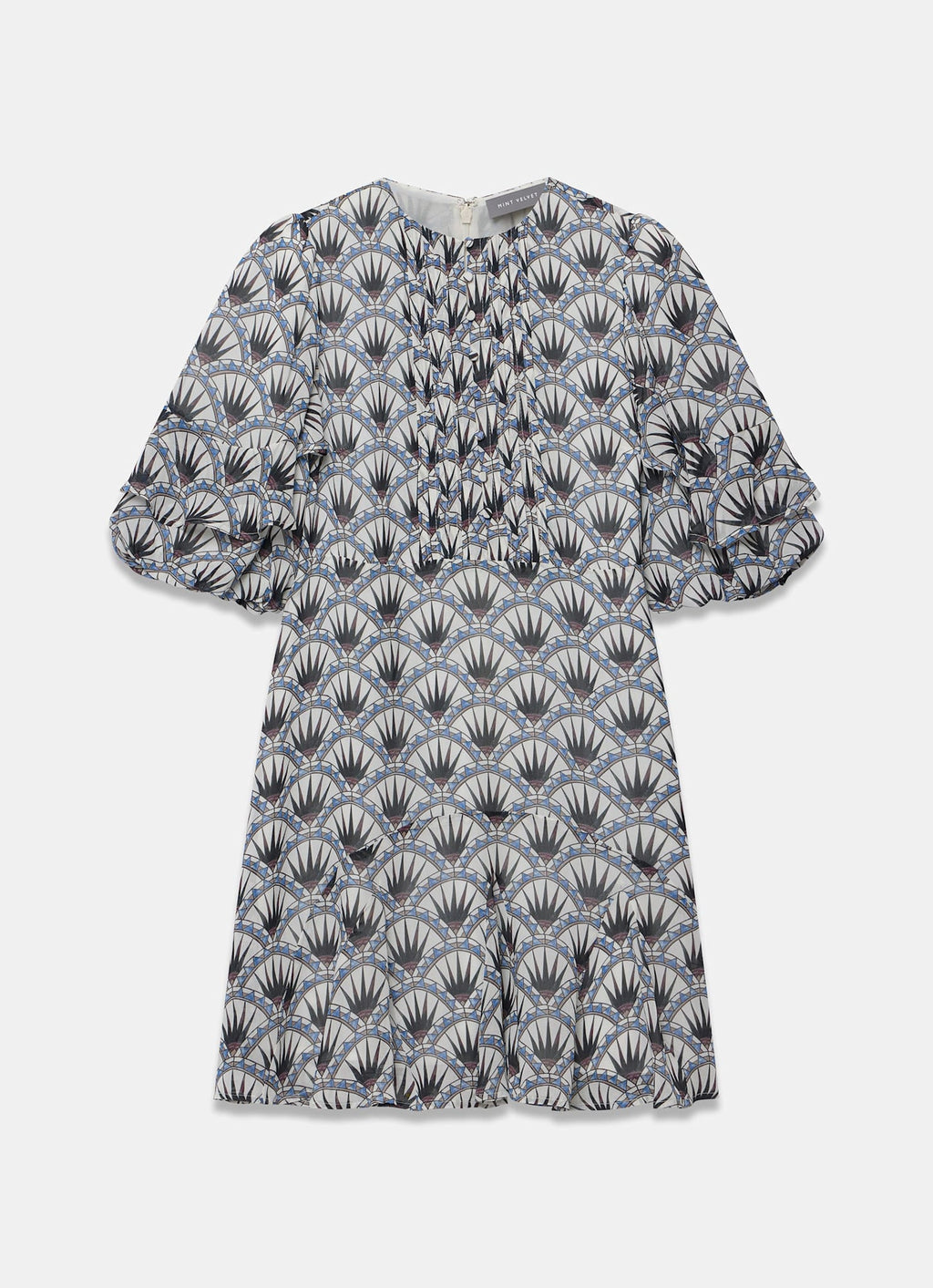 Blue Geo Print Mini Dress