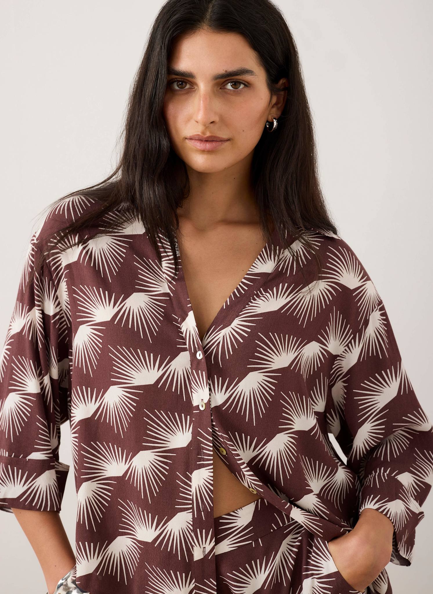 Burgundy Graphic Print Shirt