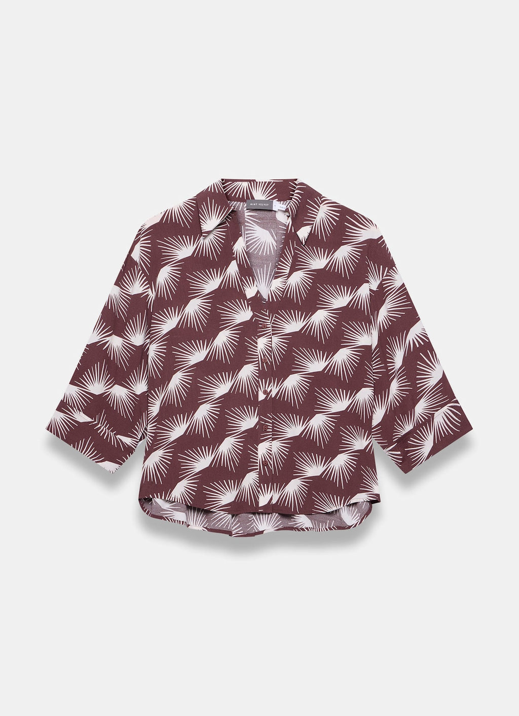 Burgundy Graphic Print Shirt