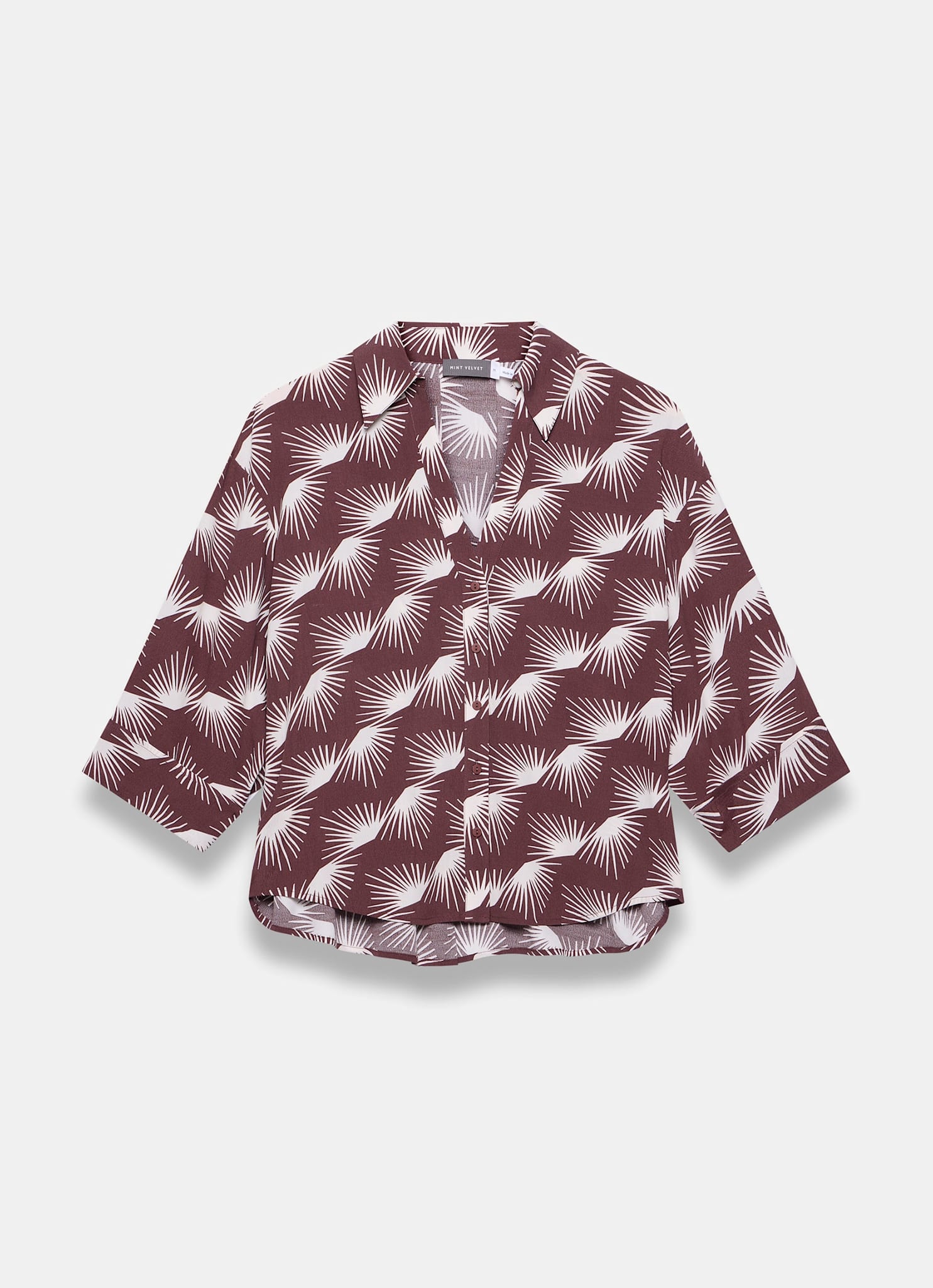 Burgundy Graphic Print Shirt