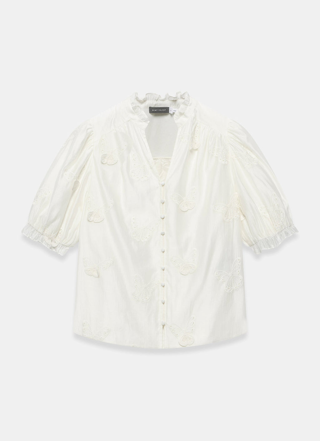 White Butterfly Detail Blouse