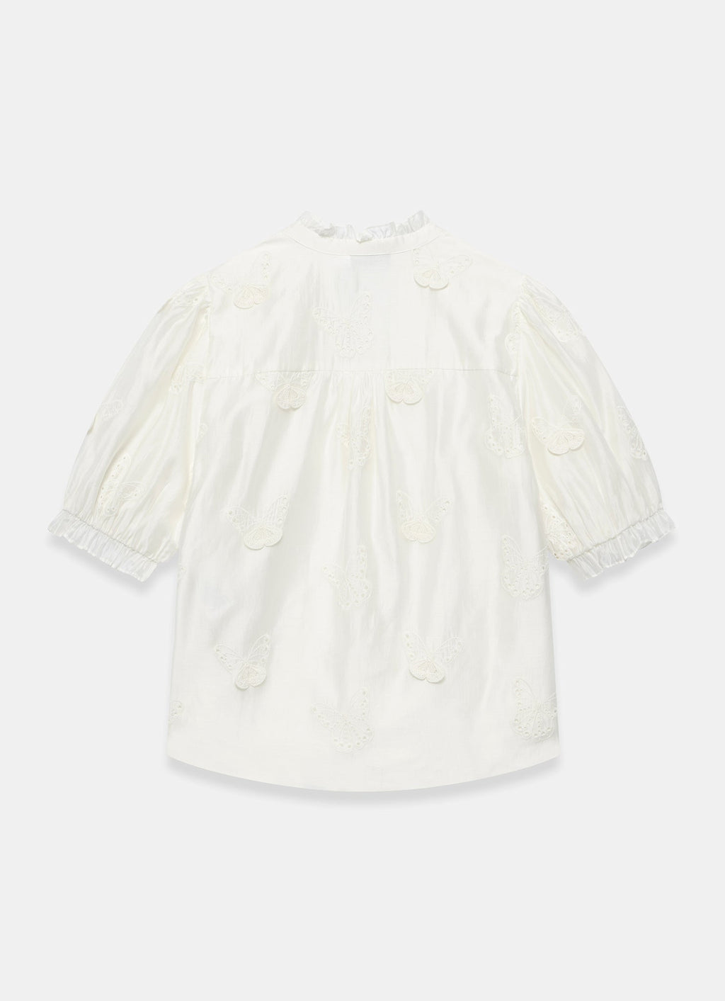White Butterfly Detail Blouse