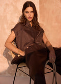 Brown Linen Blend Shirt