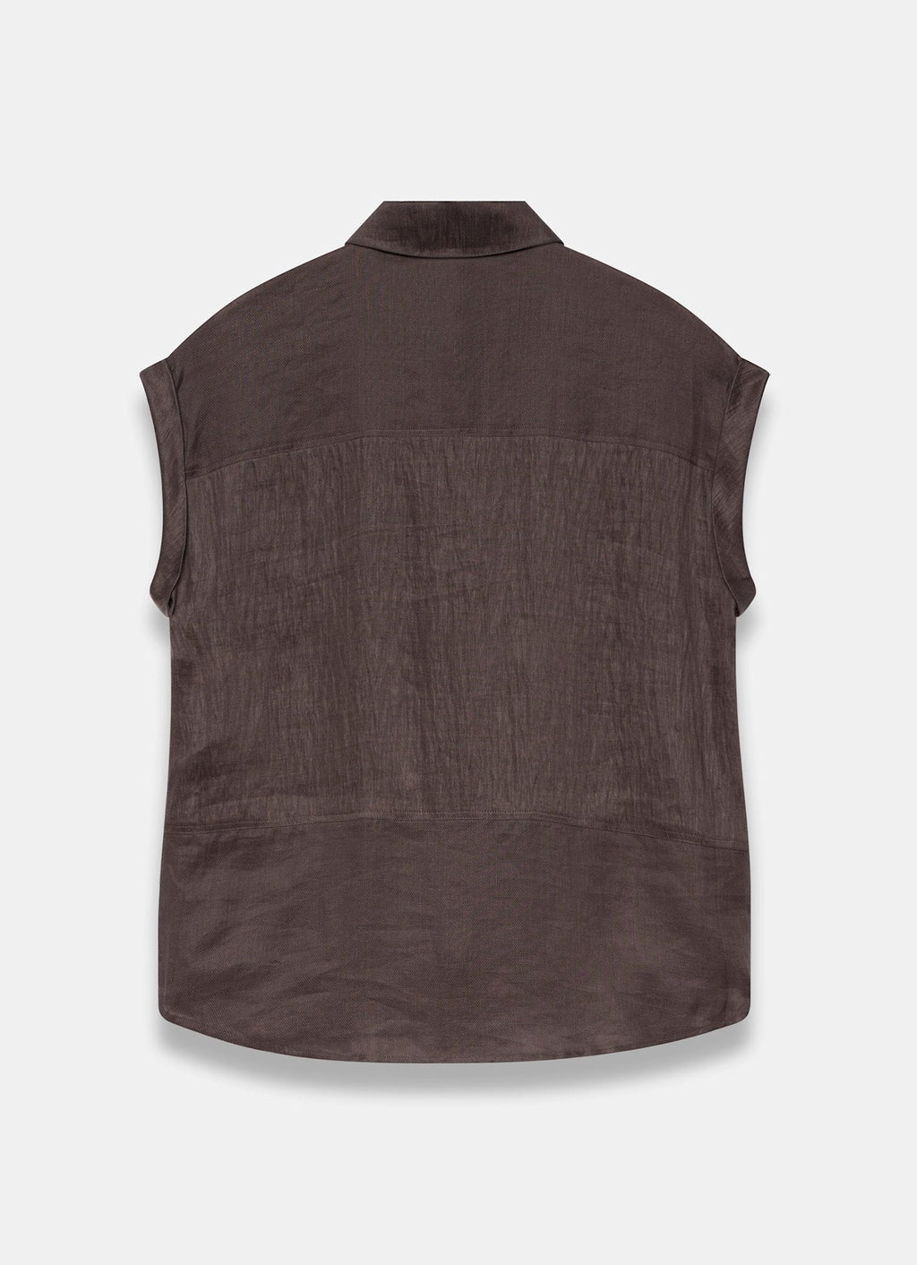 Brown Linen Blend Shirt