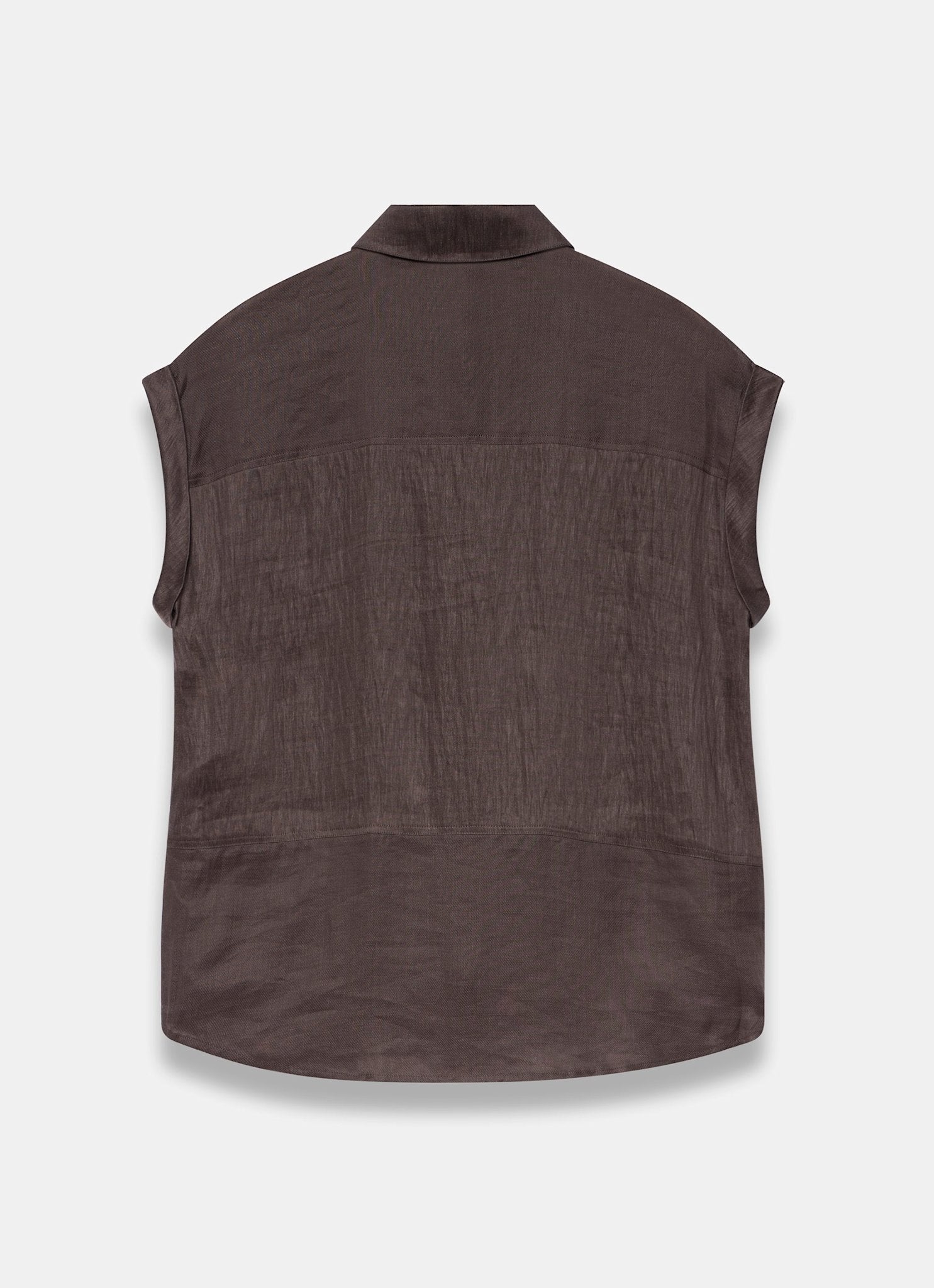 Brown Linen Blend Shirt