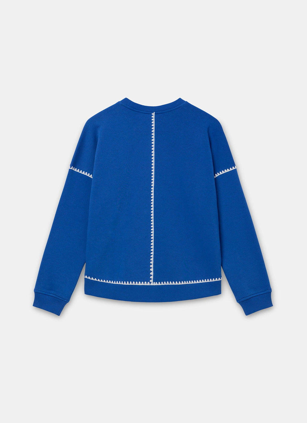 Blue Whipstitch Detail Sweatshirt