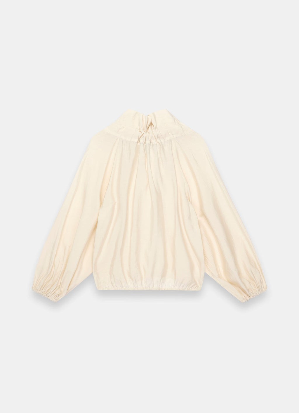 Cream Blouson Tie Neck Blouse