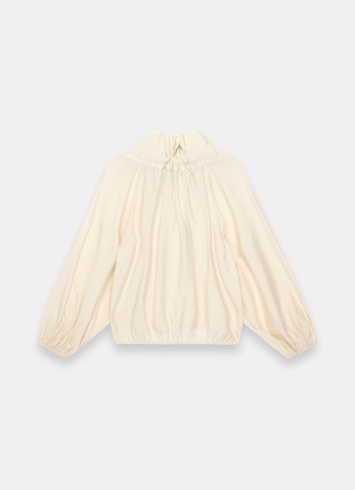 Cream Blouson Tie Neck Blouse