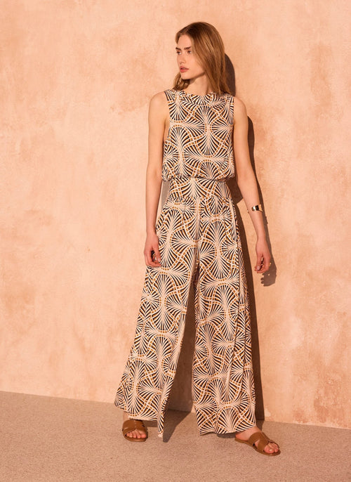 Black Geo Print Jumpsuit