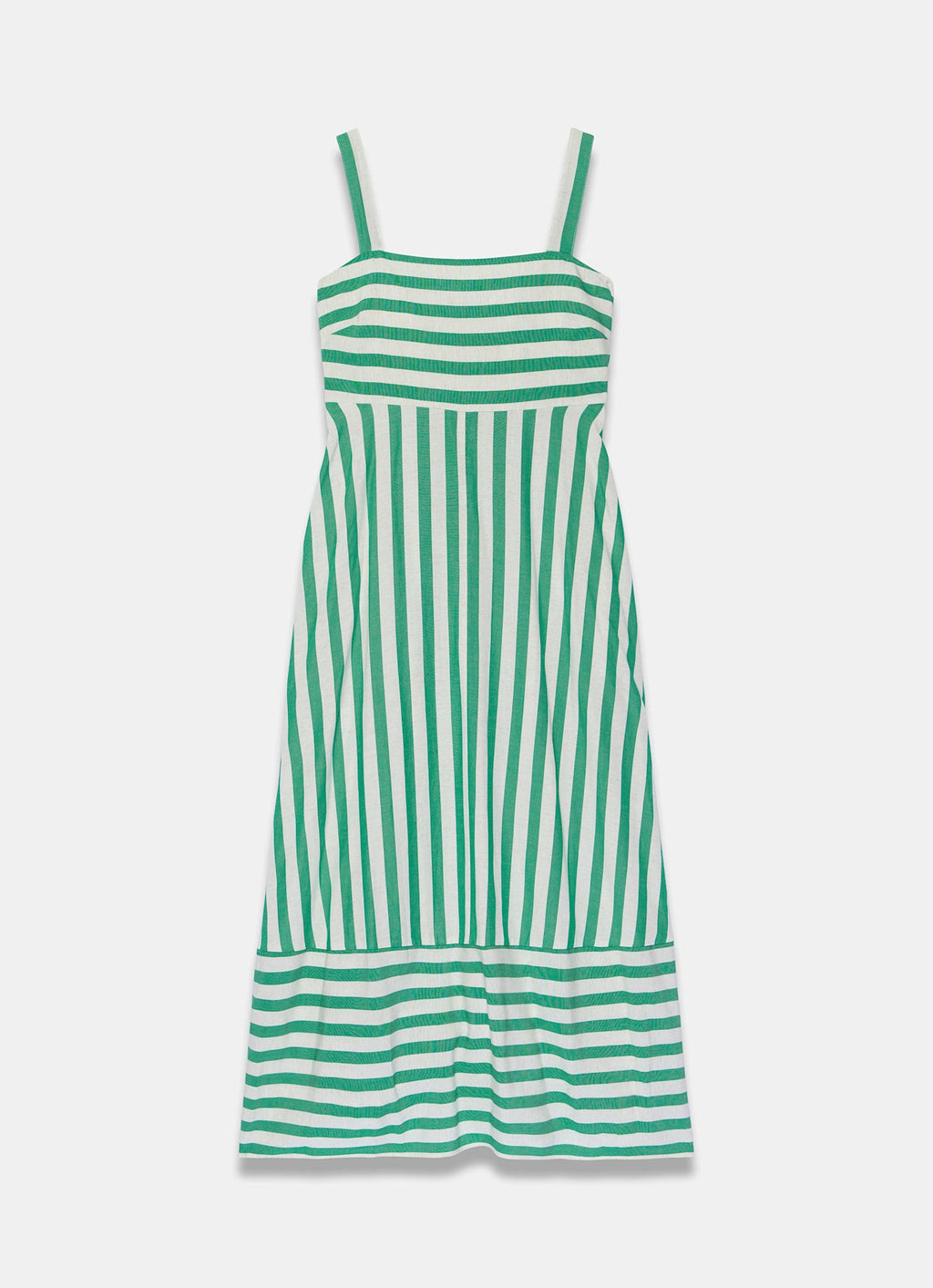 Green Striped Midi Dress