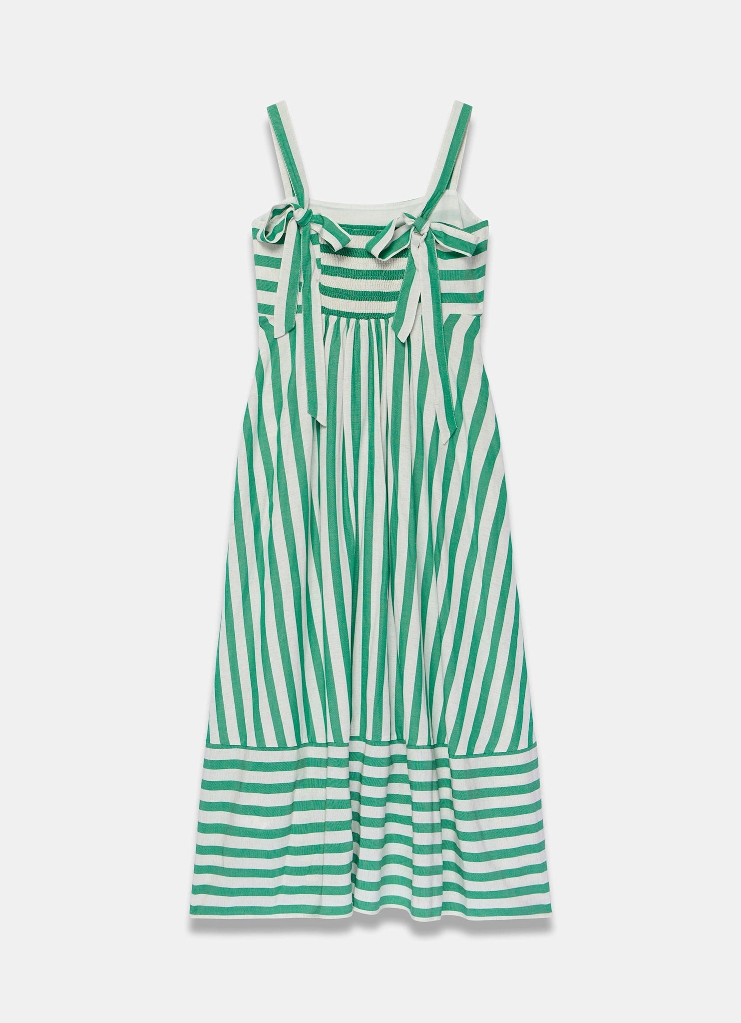 Green Striped Midi Dress