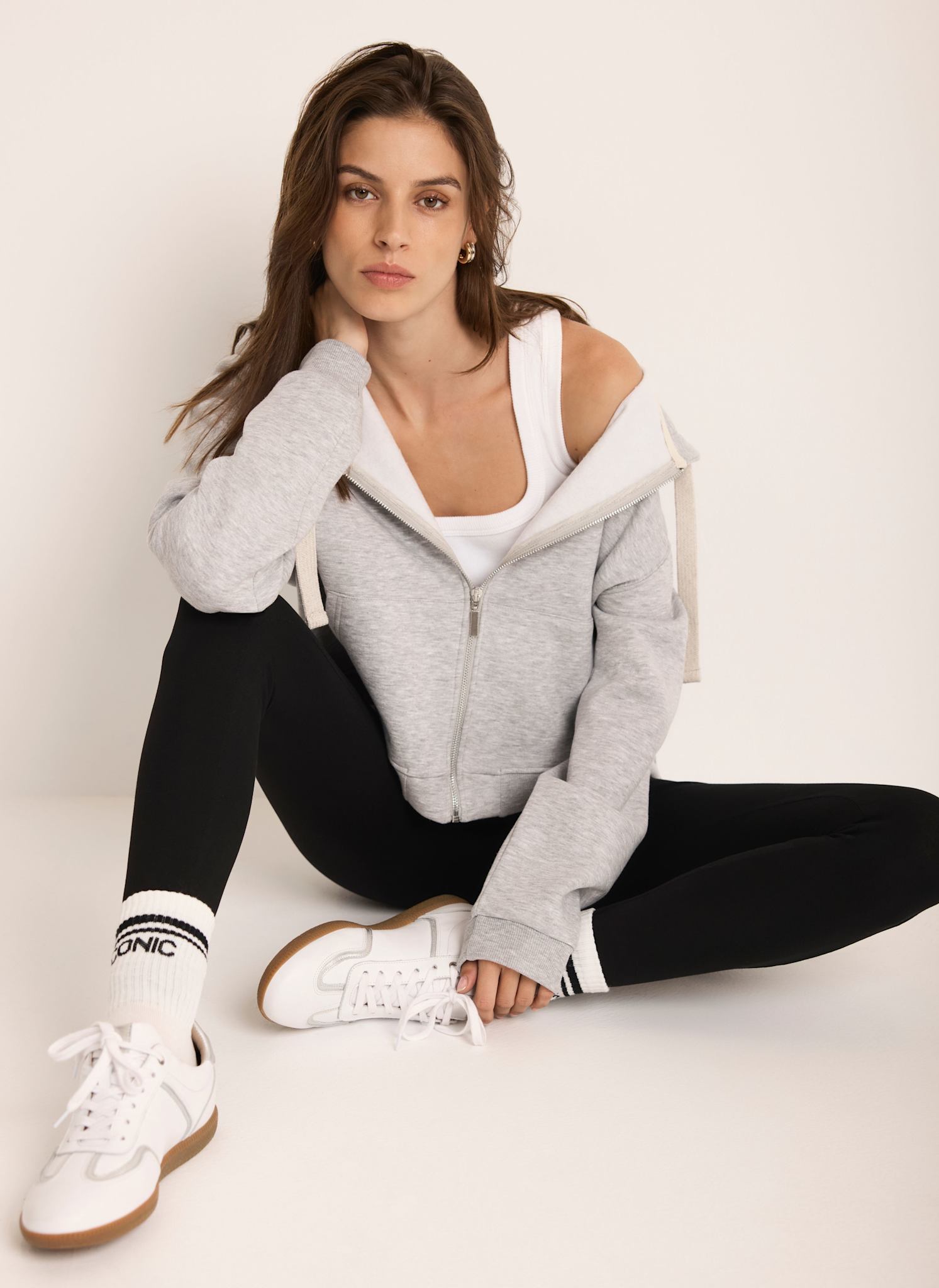 Grey Zip Front Hoodie