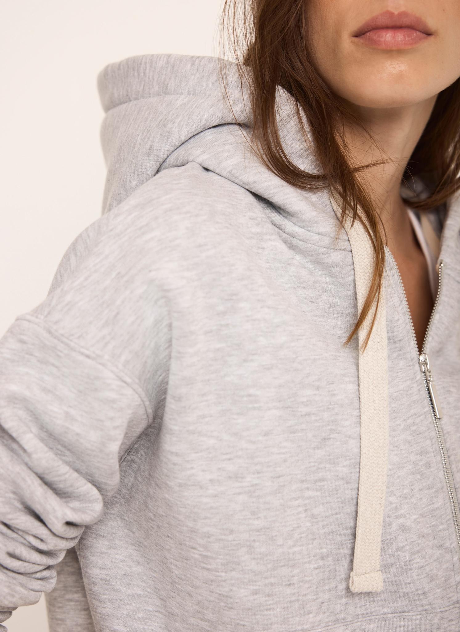 Grey Zip Front Hoodie