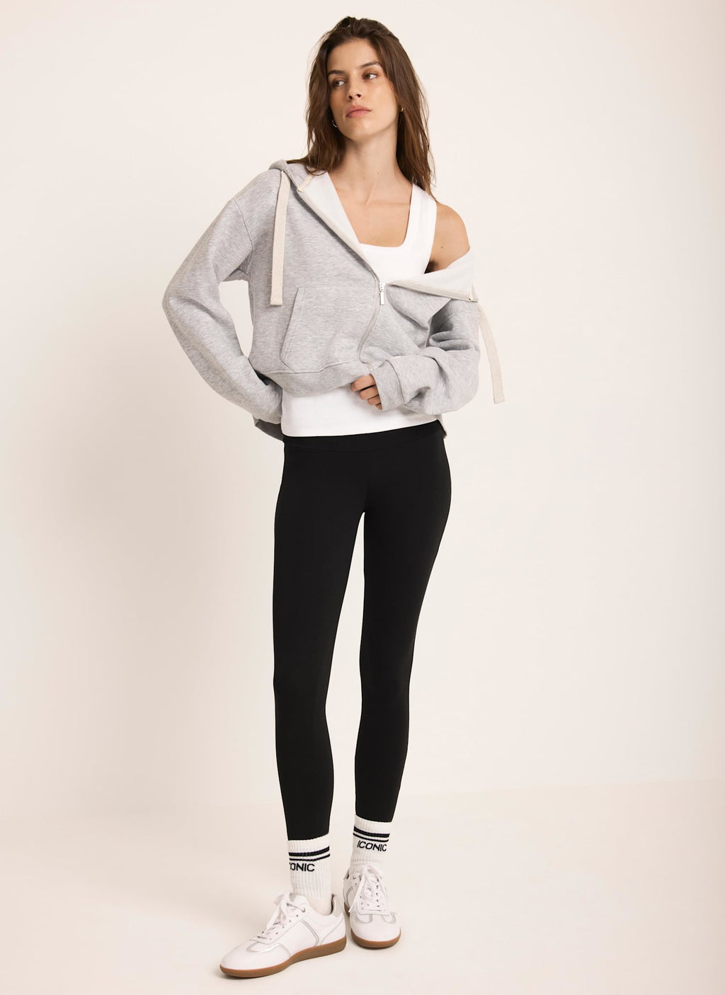 Grey Zip Front Hoodie