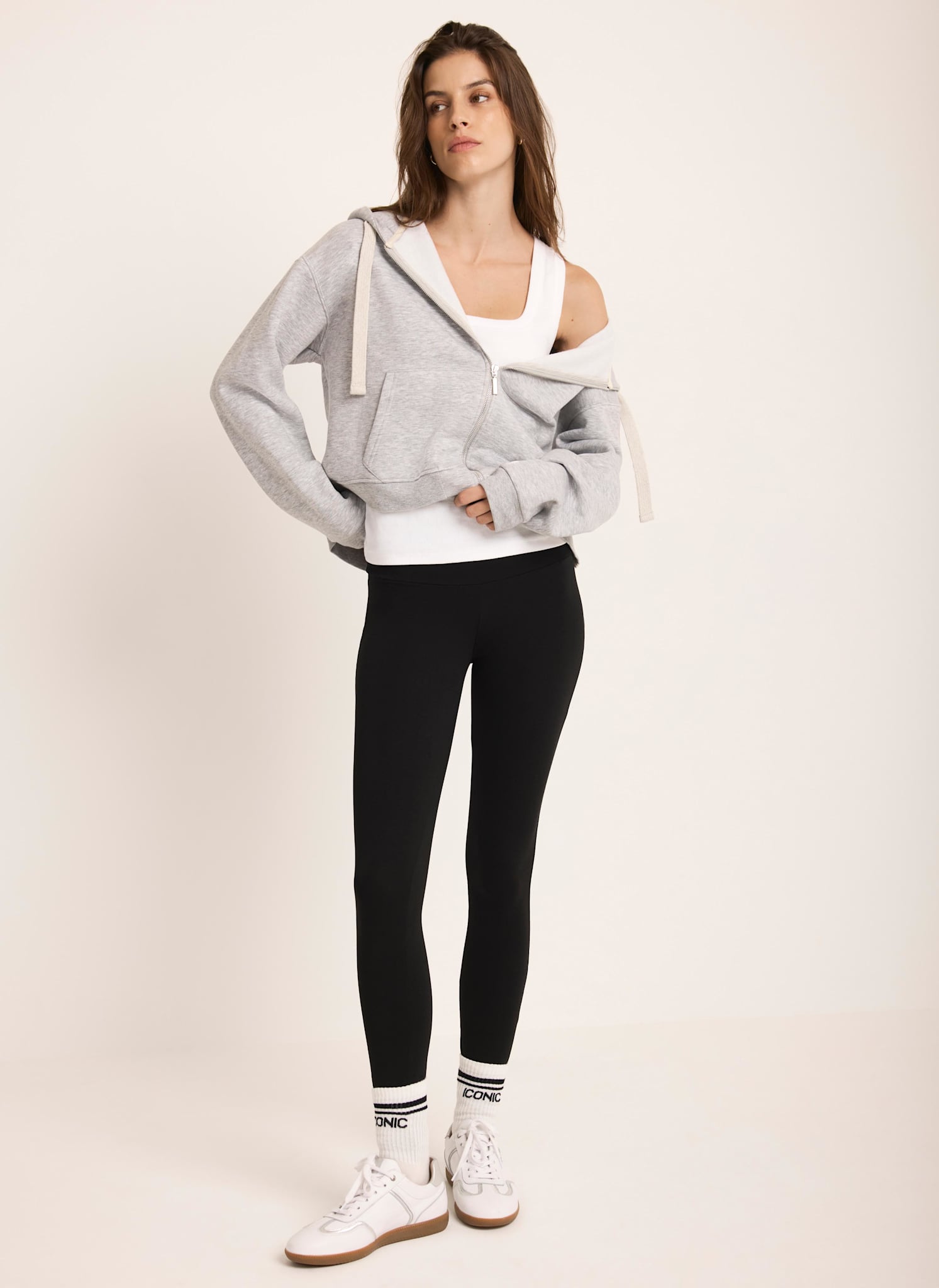 Grey Zip Front Hoodie