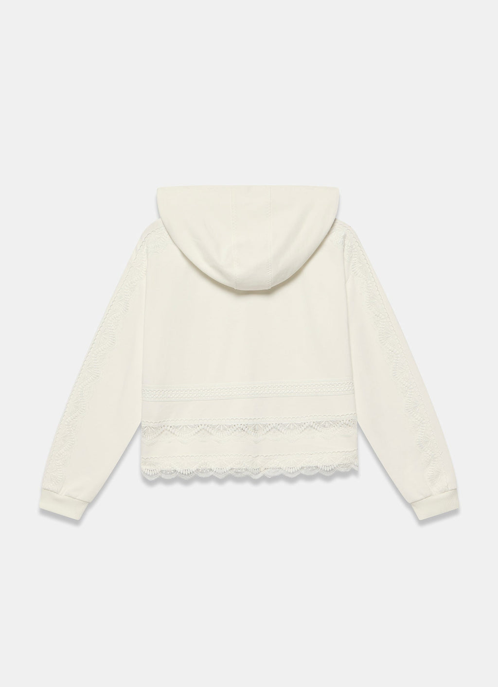 White Cotton Lace Hoodie