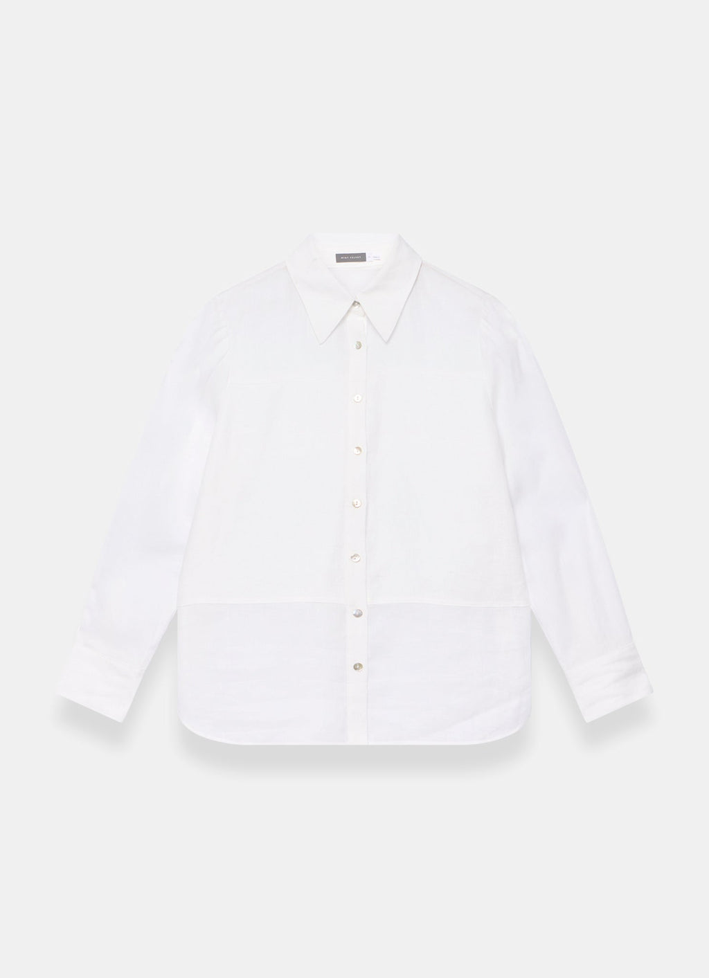 White Linen Blend Shirt