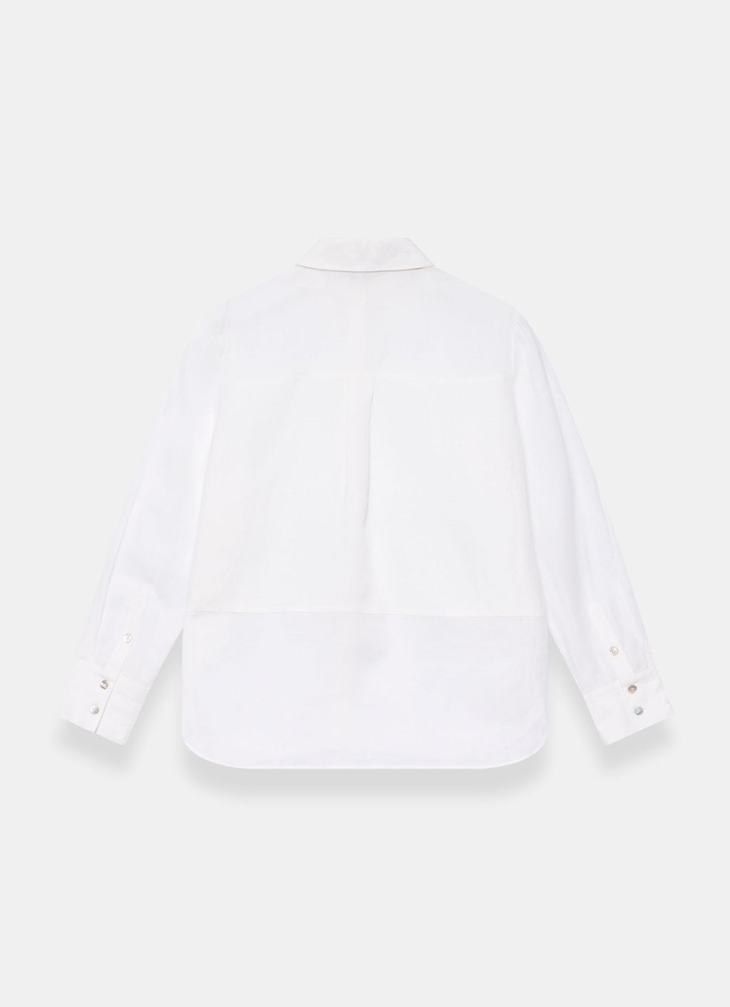 White Linen Blend Shirt