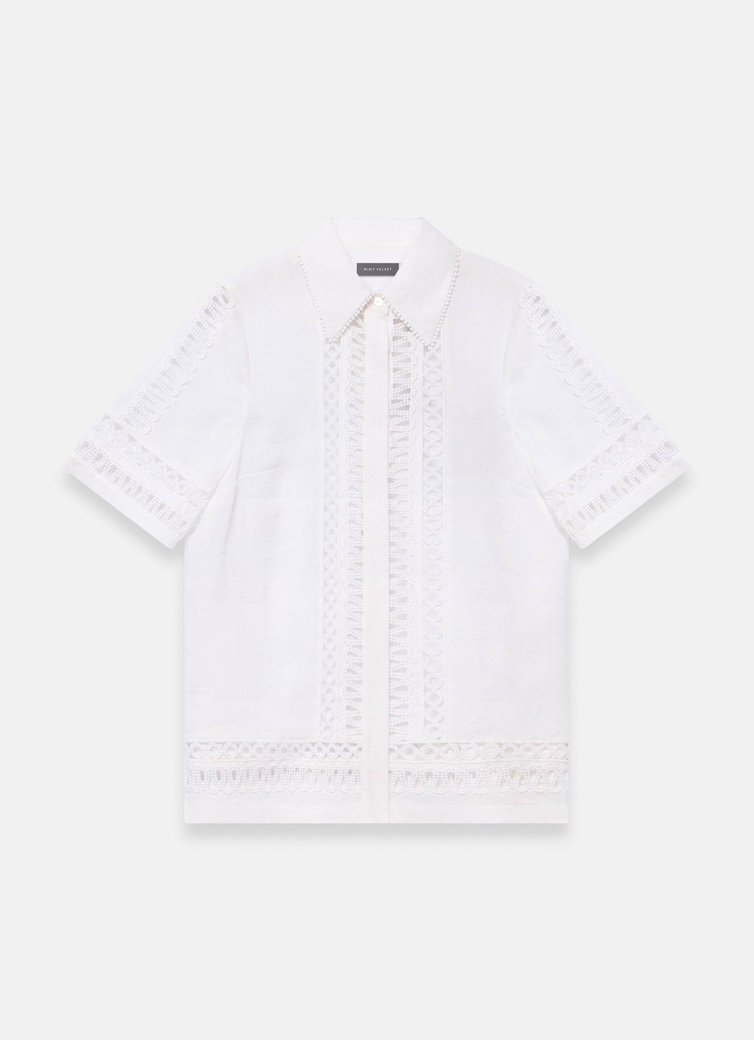 White Ramie Resort Shirt