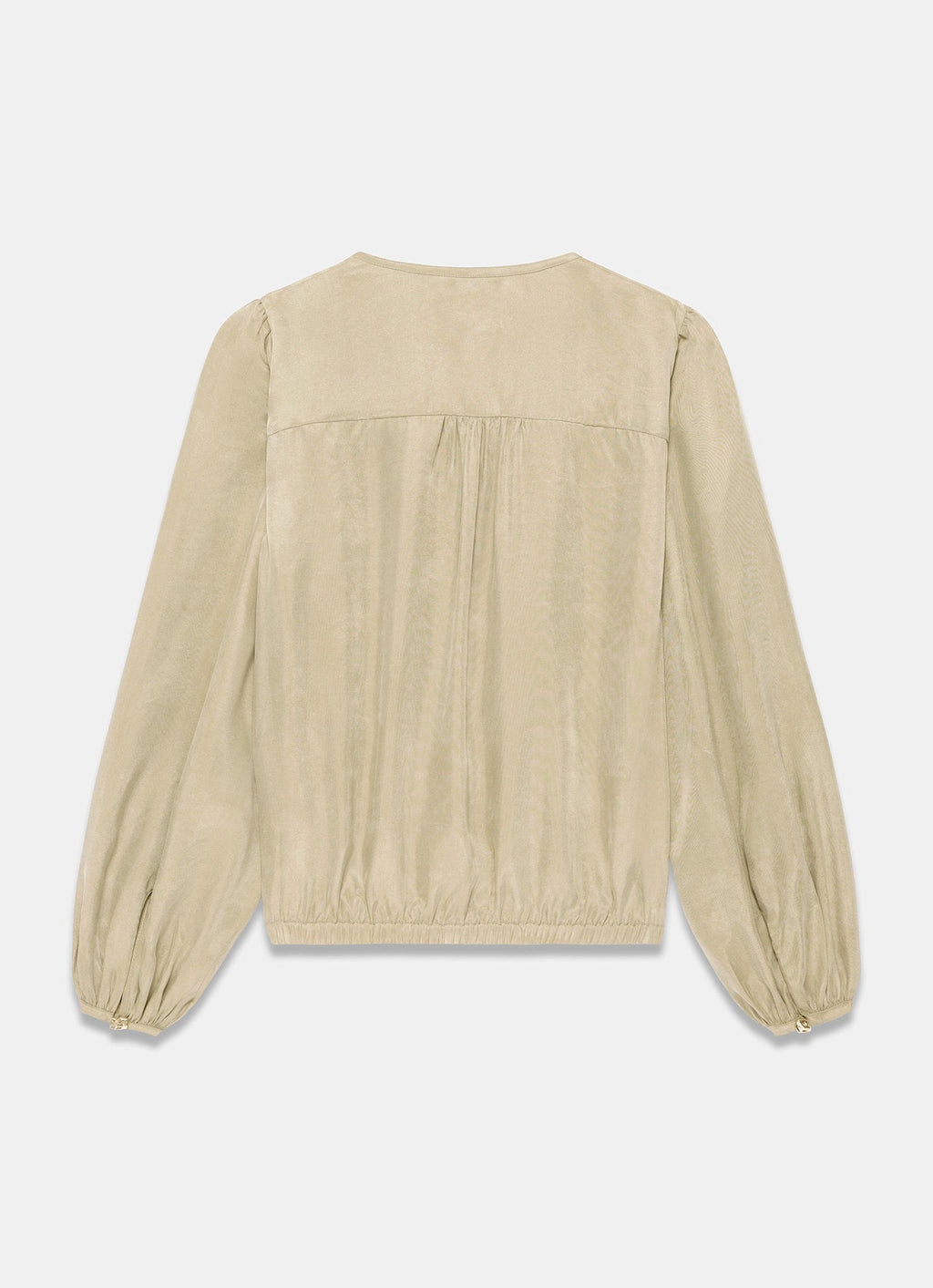 Khaki Long Sleeve Bomber Blouse