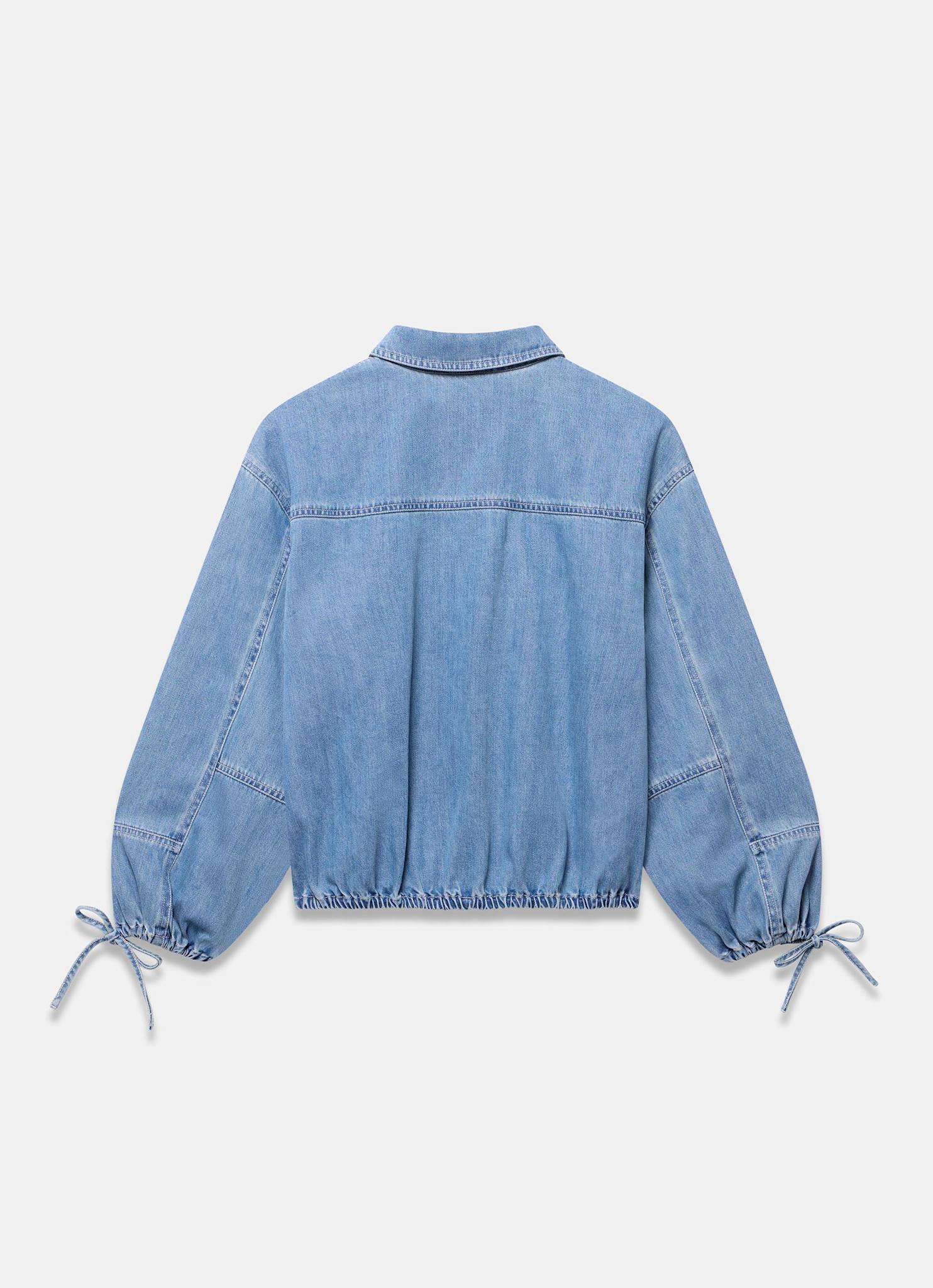 Mid Indigo Denim Blouson Sleeve Shirt