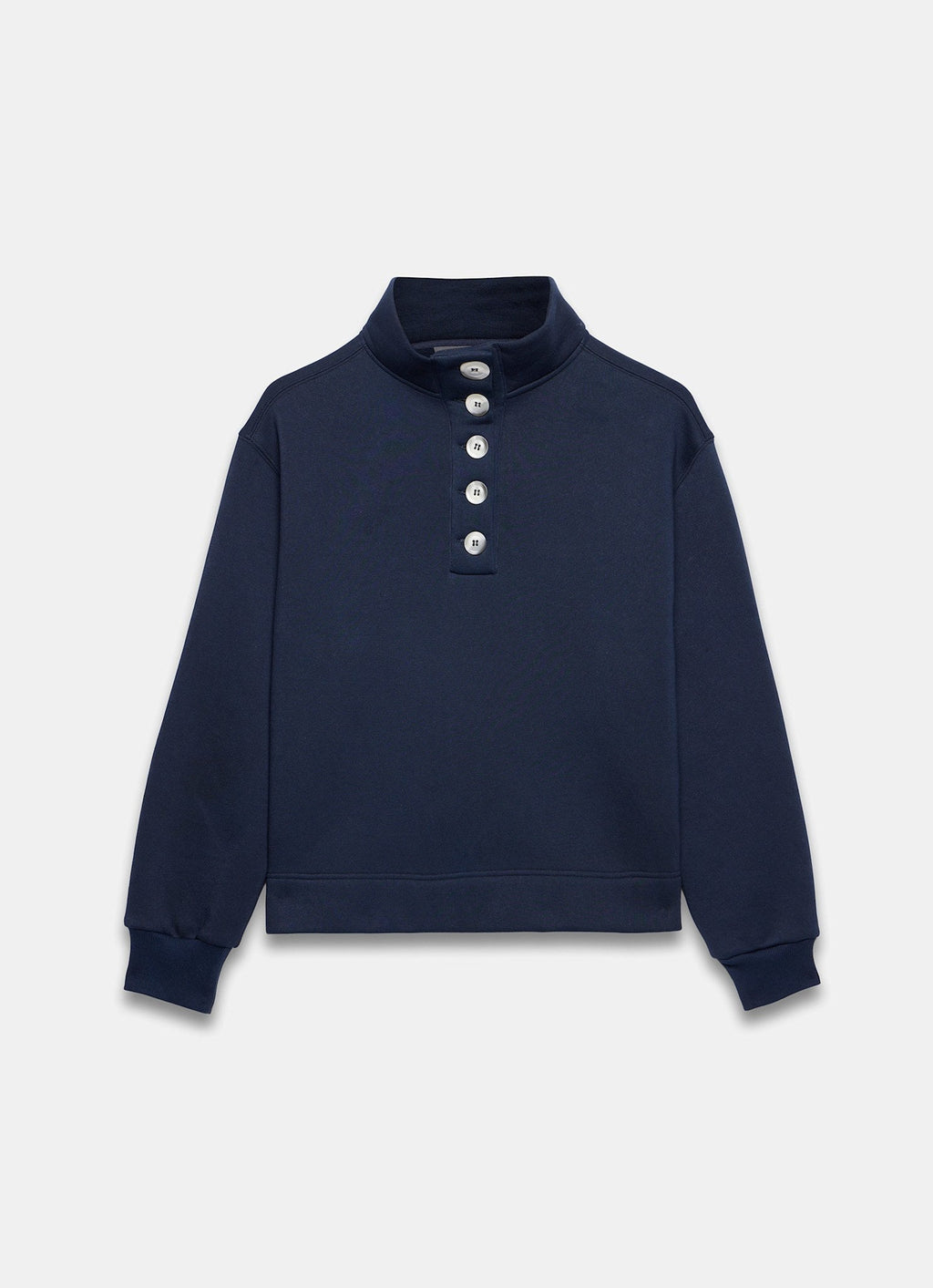 Navy Button Detail Sweatshirt