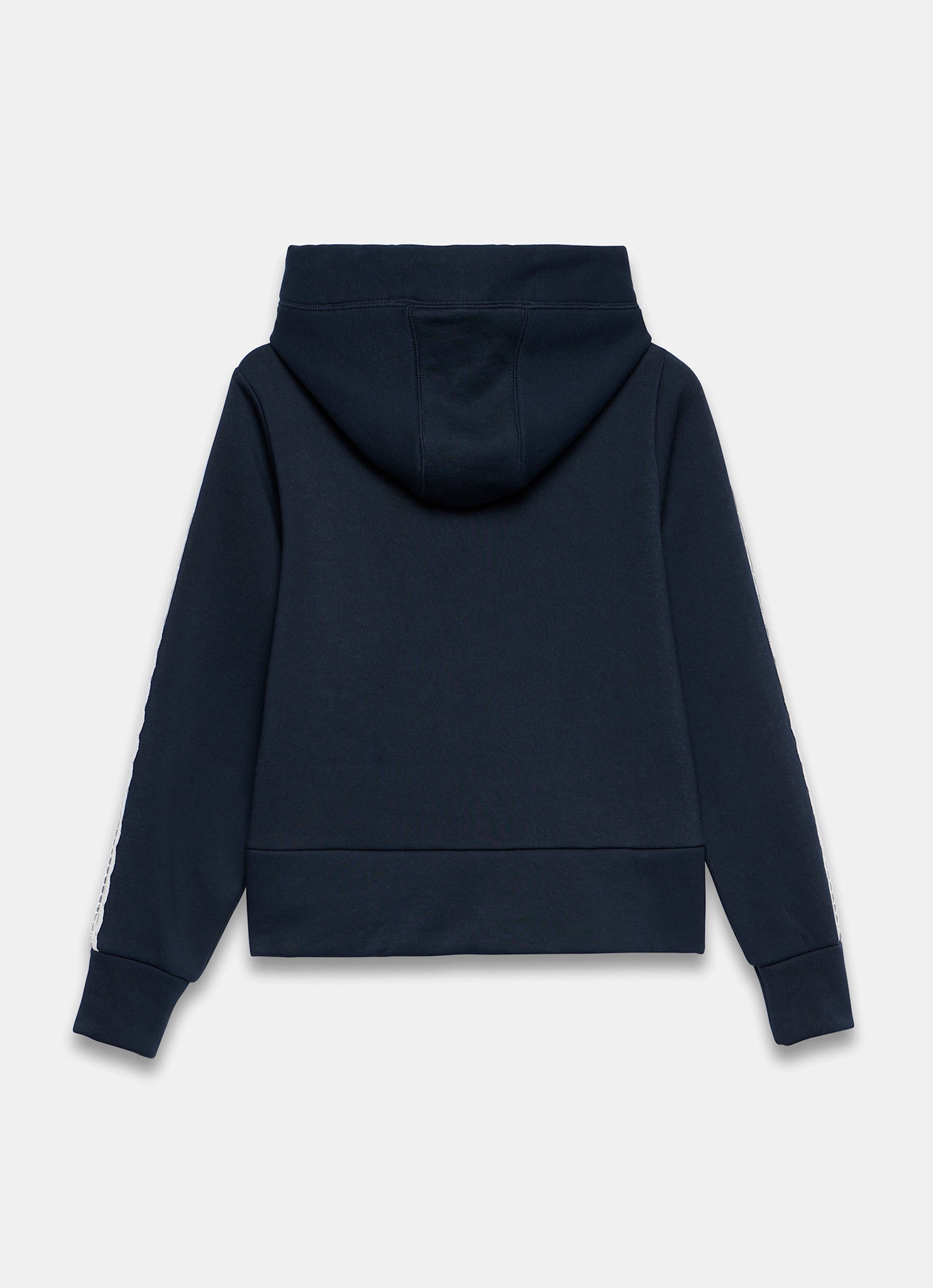Navy Crochet Trim Hoodie