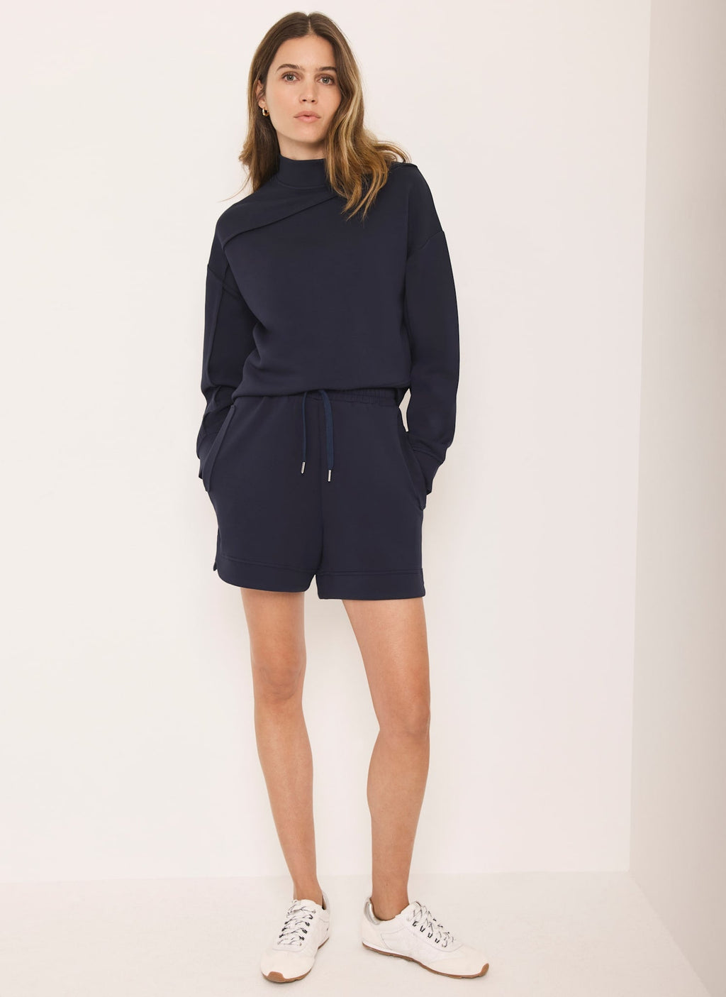 Navy Super Soft Asymmetric Detail Sweatshirt