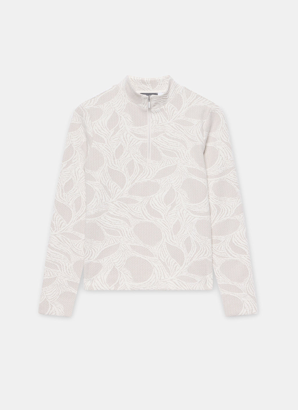 Neutral Jacquard Long Sleeve Top