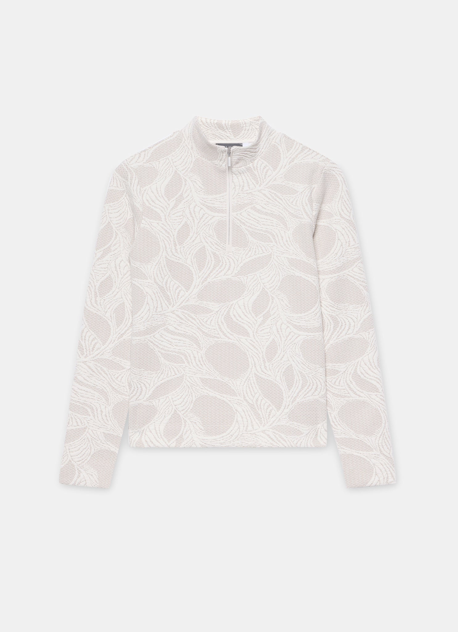 Neutral Jacquard Long Sleeve Top
