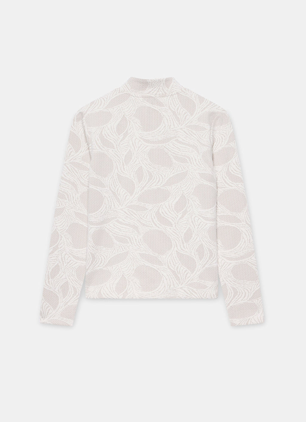 Neutral Jacquard Long Sleeve Top
