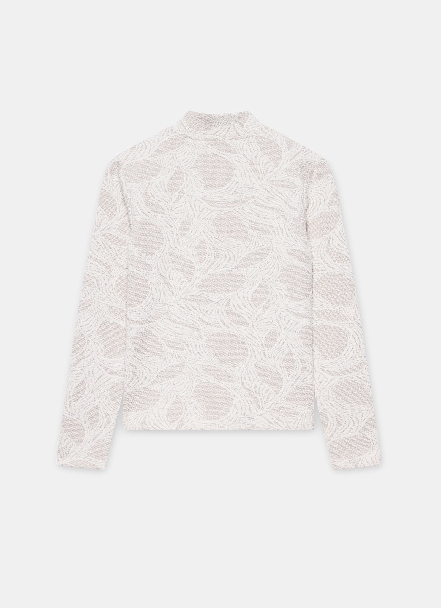 Neutral Jacquard Long Sleeve Top