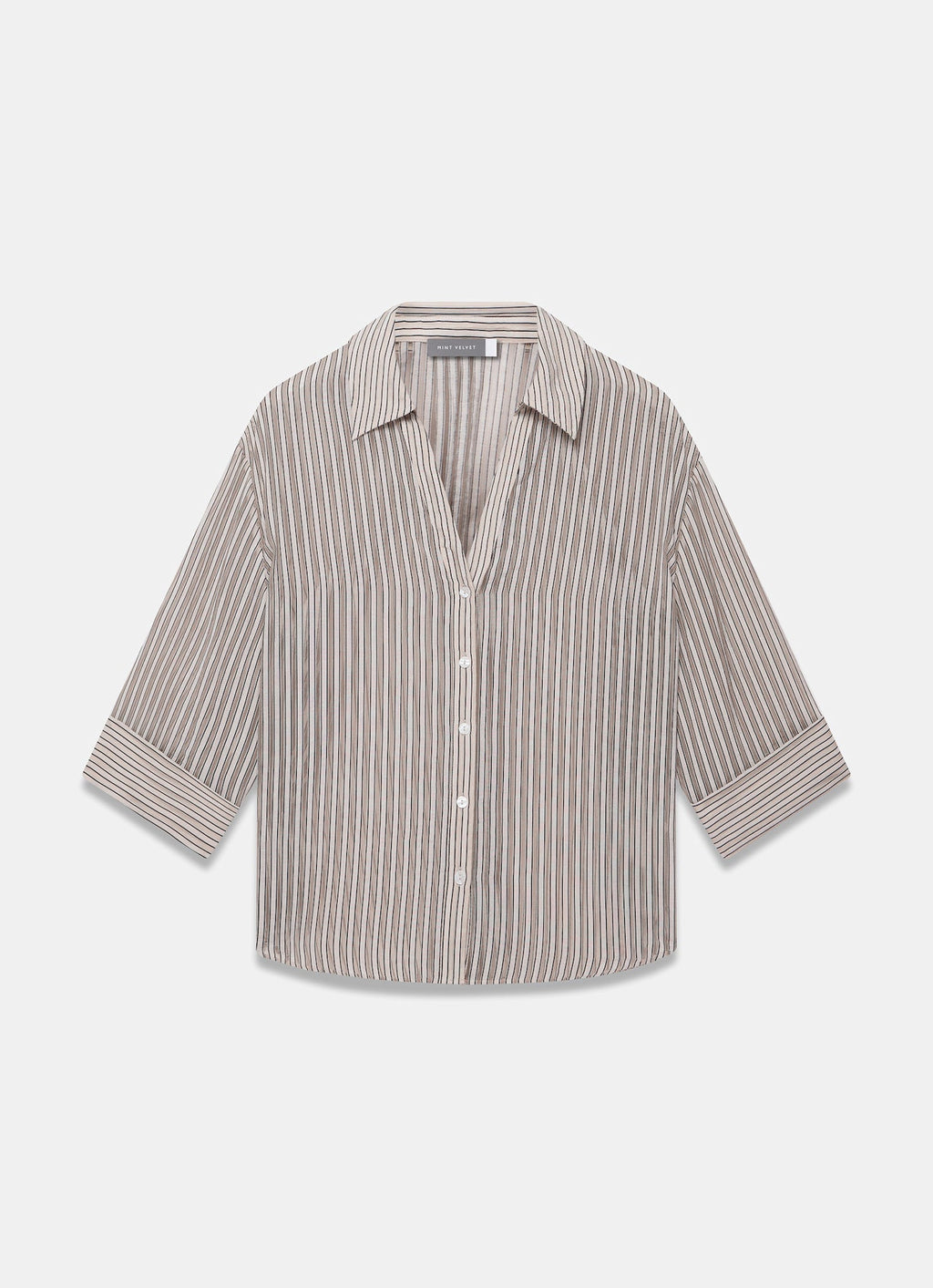 Neutral Striped Sheer Shirt