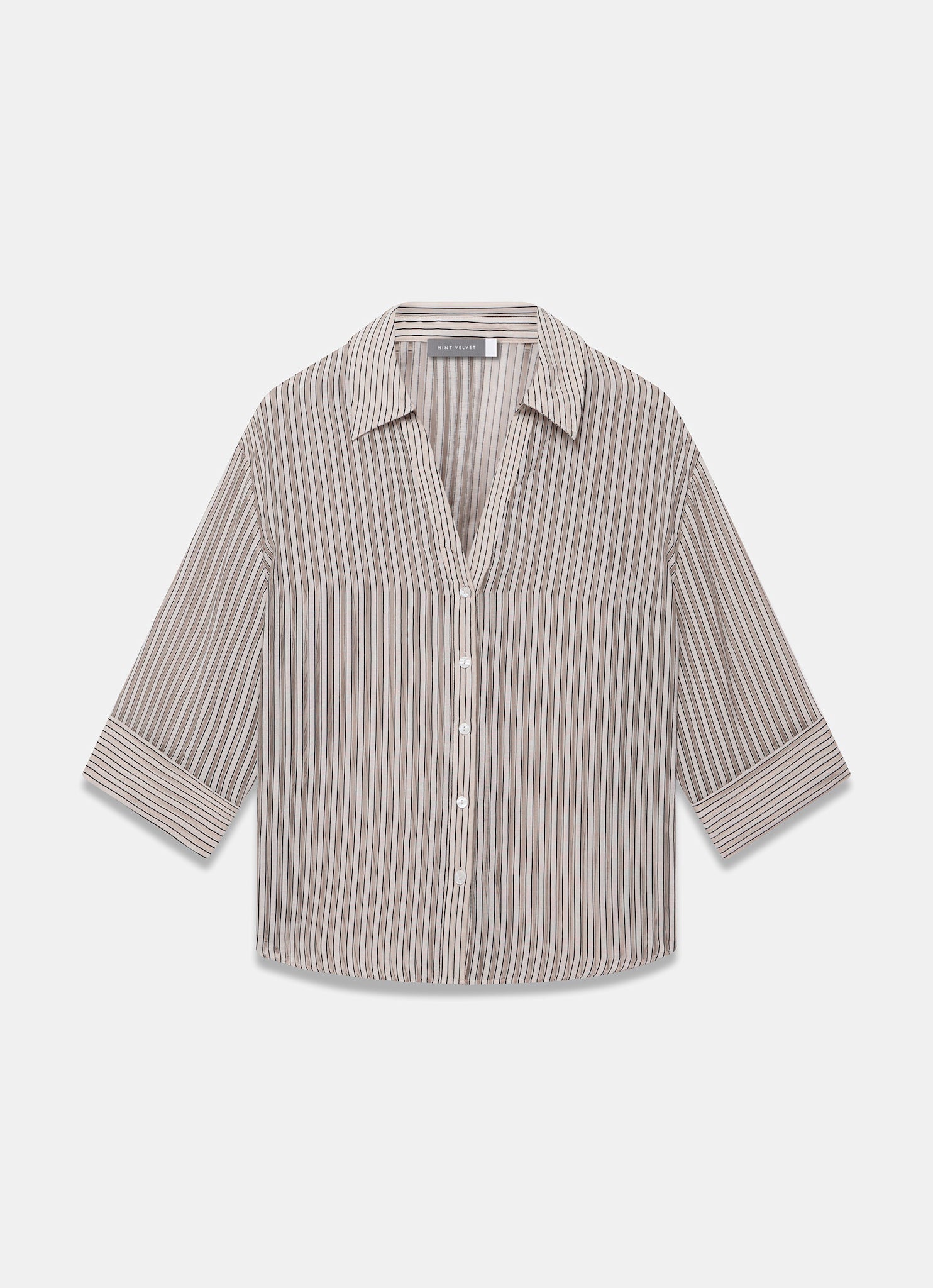 Neutral Striped Sheer Shirt