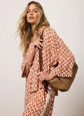 Orange Geo Print Resort Shirt