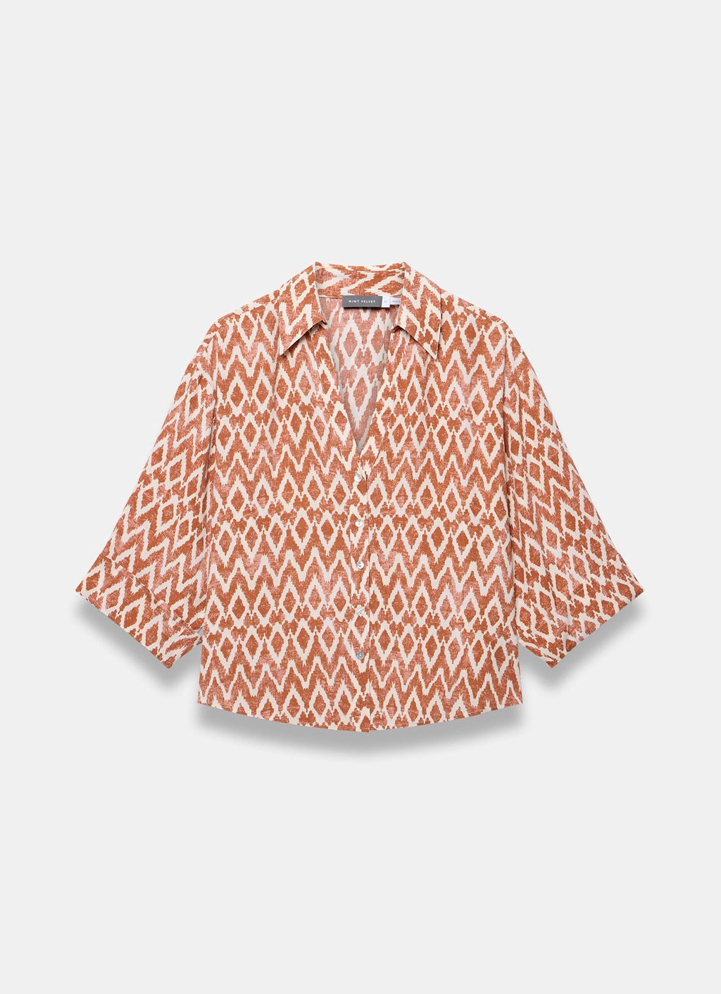 Orange Geo Print Resort Shirt