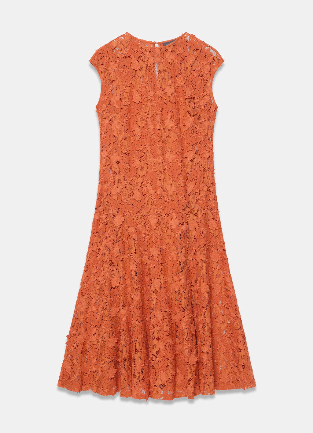 Orange Lace Midi Dress