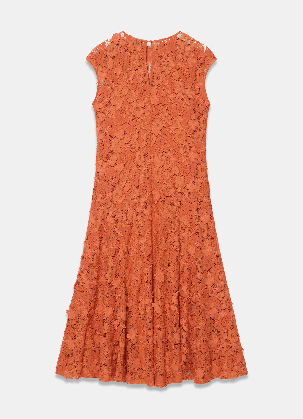 Orange Lace Midi Dress