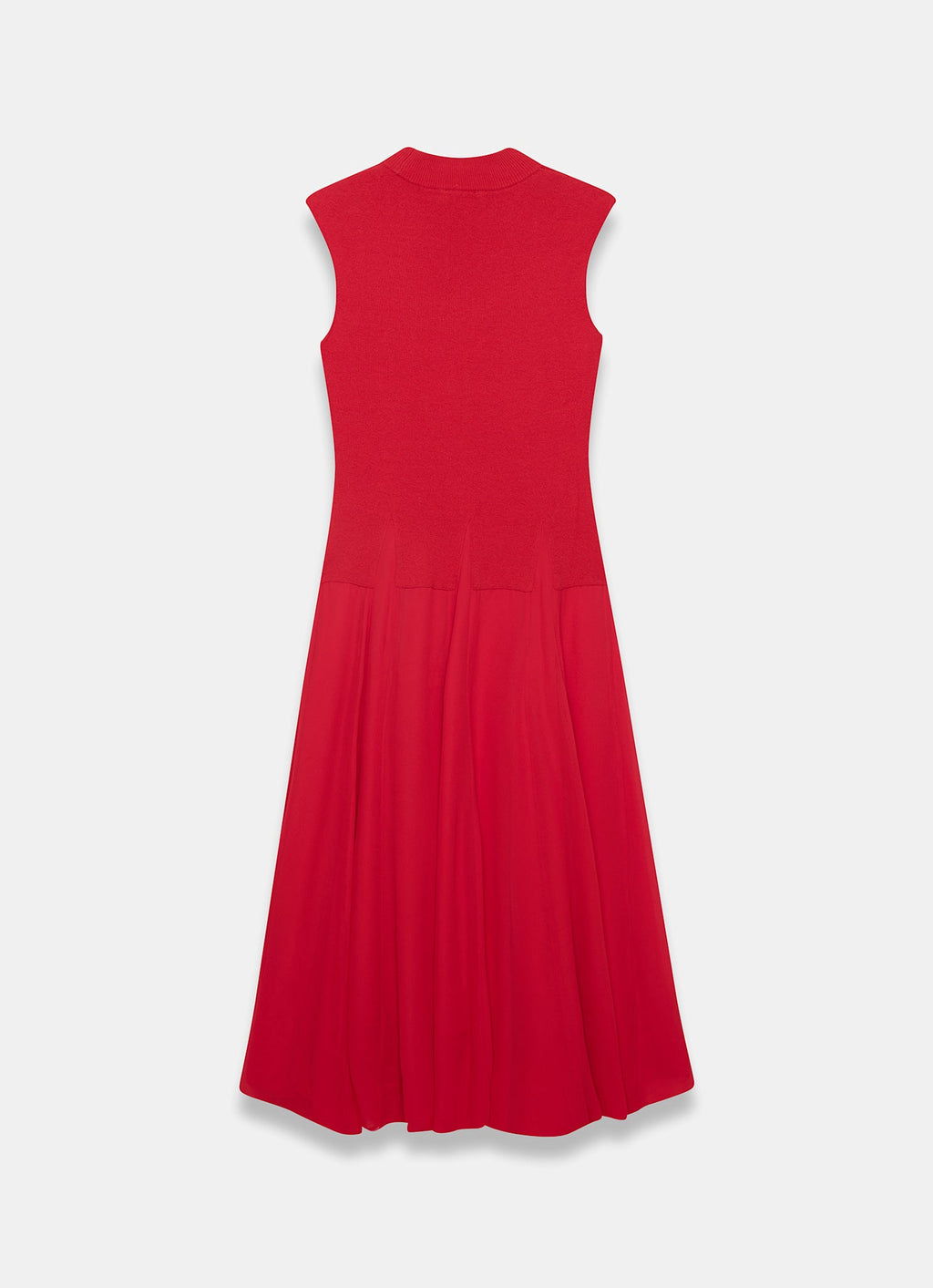 Red Sleeveless Knit Midi Dress
