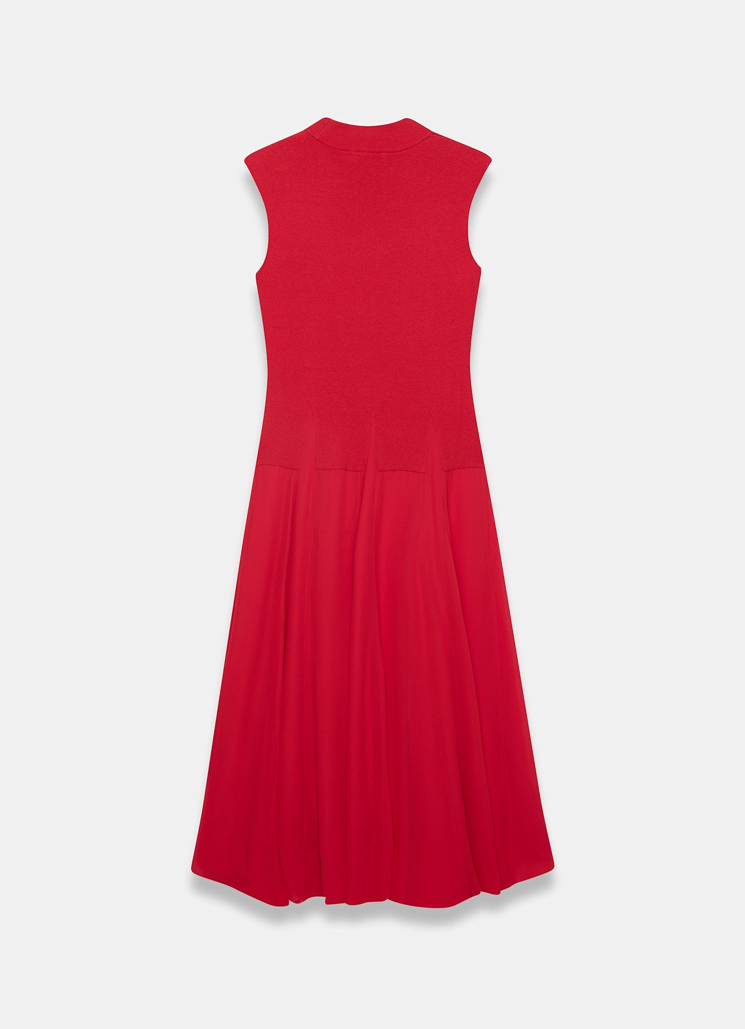 Red Sleeveless Knit Midi Dress