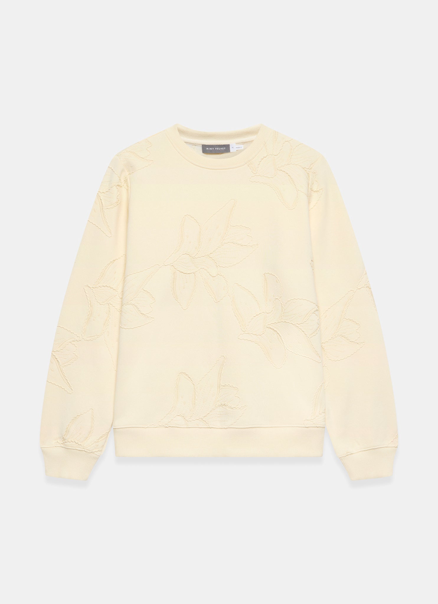 Butter Yellow Embroidered Sweatshirt